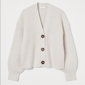 H&M chunky knit cream cardigan